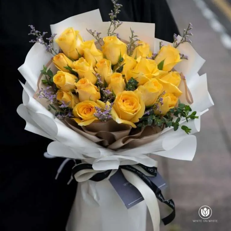 Belle Rose Bouquet by White On White