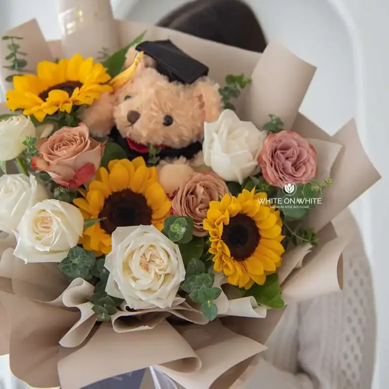 Shine Bright Bouquet | Graduation Flower, lychee rose facts