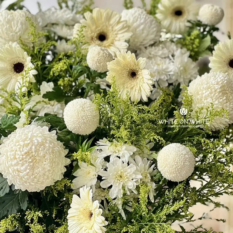 Peaceful Heaven, condolence flower stand, funeral flower arrangement