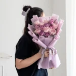 Purple Lover Bouquet, purple rose with pink rose bouquet