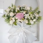 send condolence flower from aborad to malaysia, Royal Respect Condolence Flower Stand Pink, Condolence Flower Stand