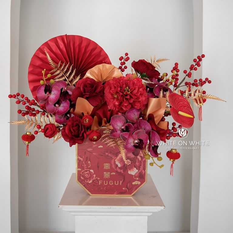 Red Prosperity, CNY flowers, Chinese new year 2025, same day delivery, chinese new year flowers, Red is the color of luck, happiness, and vitality, flowers fong feng shui