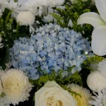 white and blue flower Bouquet