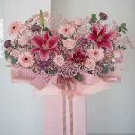 Pretty in Pink flower stand for business opening lady boss
