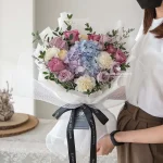 best florist ipoh Lilac Hydrangea Flower Bouquet for Birthday, Graduation & Friendship, same day flower delivery