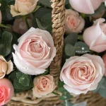 Pinkish Floral Basket for birthday, grand opening and retirement, flowers and fruit basket delivery