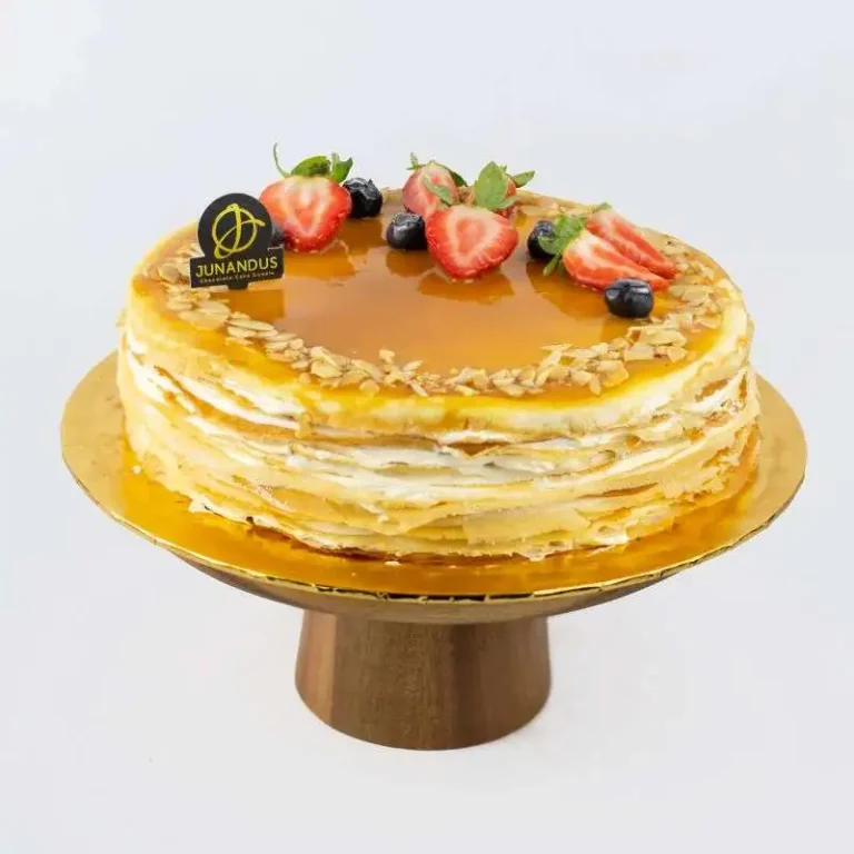 Salted Caramel Almond Crepe Cake For Birthdays, butterworth cake delivery