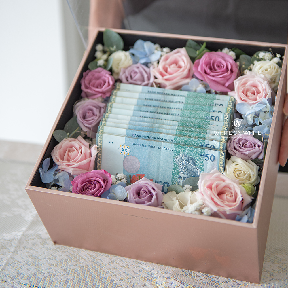 Duit Hantaran Tunang dan Kahwin dalam Kotak Hantaran, idea gubahan duit hantaran tunang dan kahwin