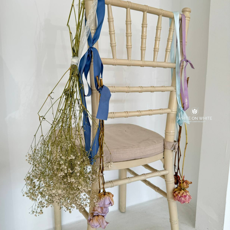 Tie your flowers with ribbon from bouquet