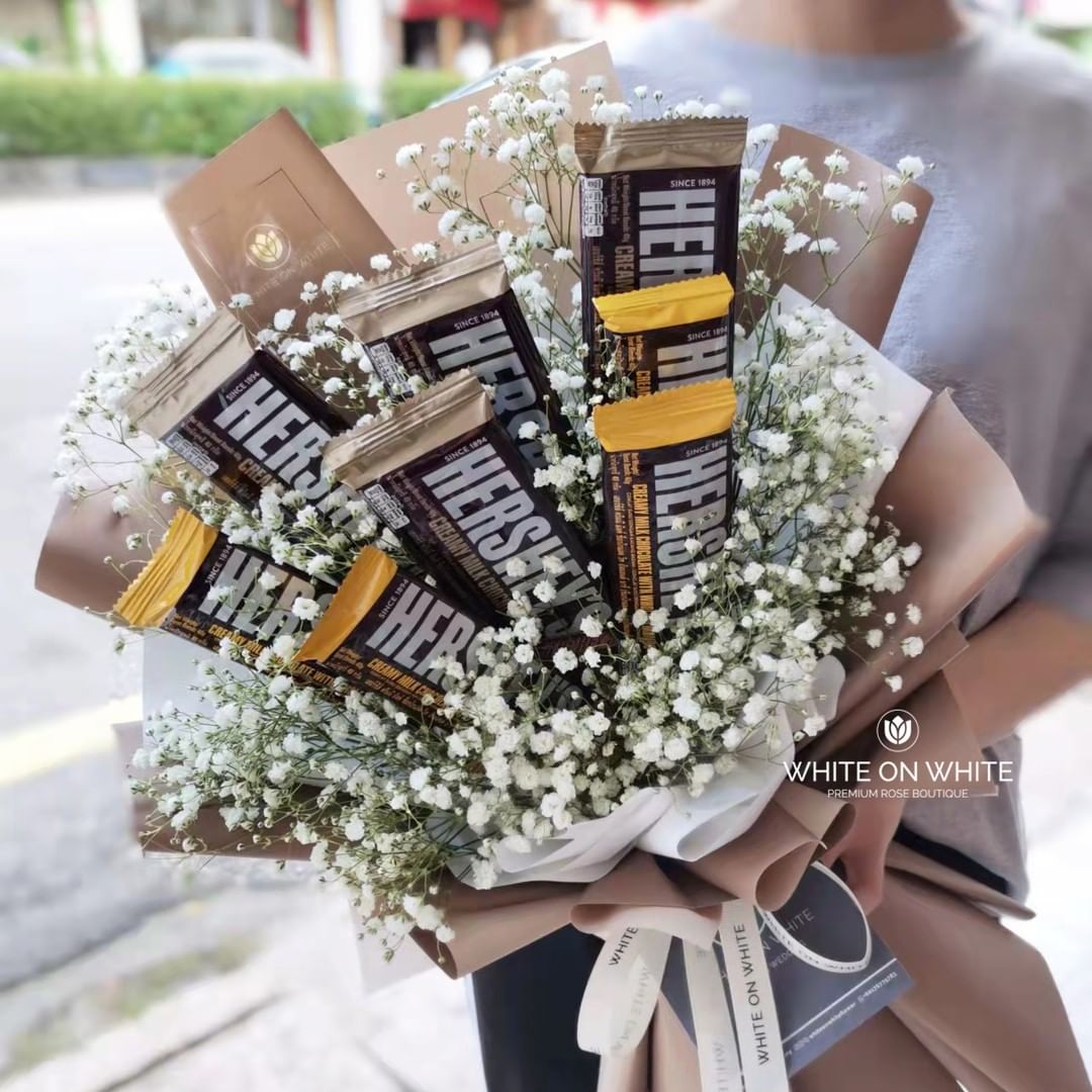 Bouquet coklat simple, hadiah bouquet coklat