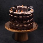 Hazelnut Chocolate Vegan Naked Cake, birthday cake, birthday cake for father, chocolate hazelnut cake