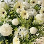 Peaceful Heaven, condolence flower stand, funeral flower arrangement