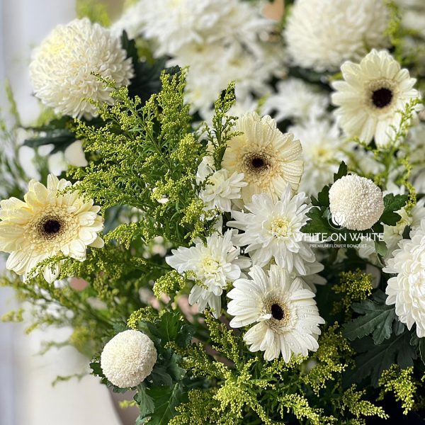 Peaceful Heaven, condolence flower stand, funeral flower arrangement
