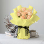 Champagne Rose Without Eucalyptus (Yellow Wrapping)