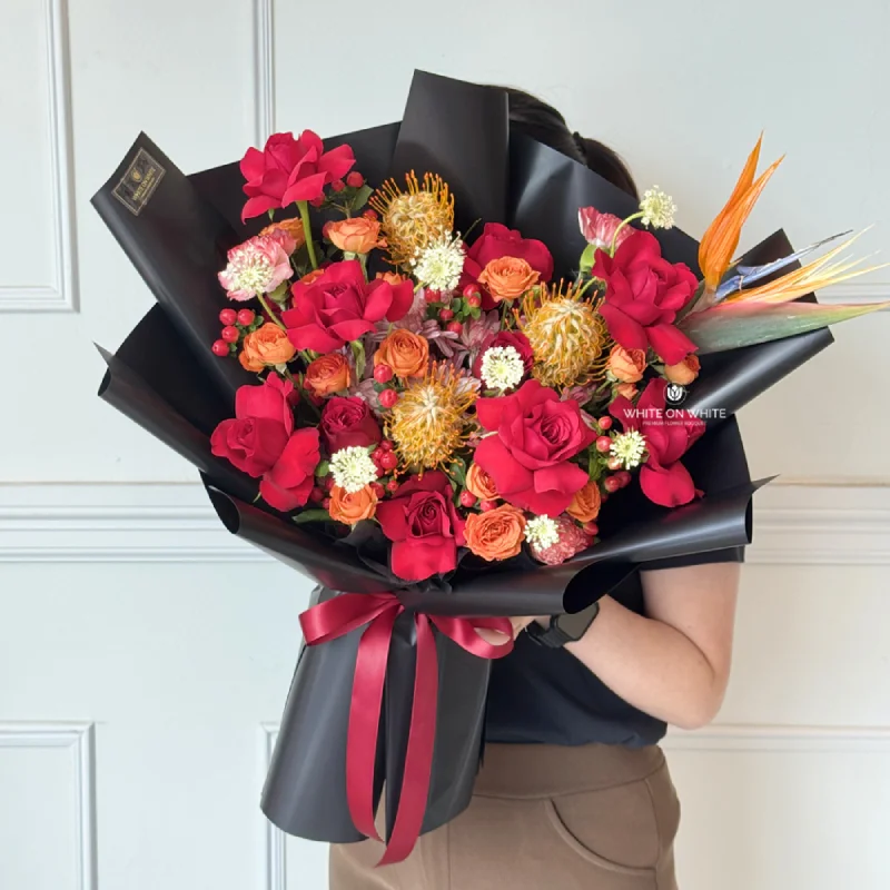 passion love bouquet, premium flower bouquet, florist in bentong pahang