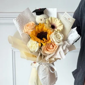 Cheers to You Bouquet, graduation bouquet, sunflower bouquet for graduation