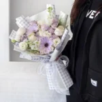 Love Rush Bouquet (Purple), purple daisy with purple rose spray, birthday flower bouquet for girlfriend