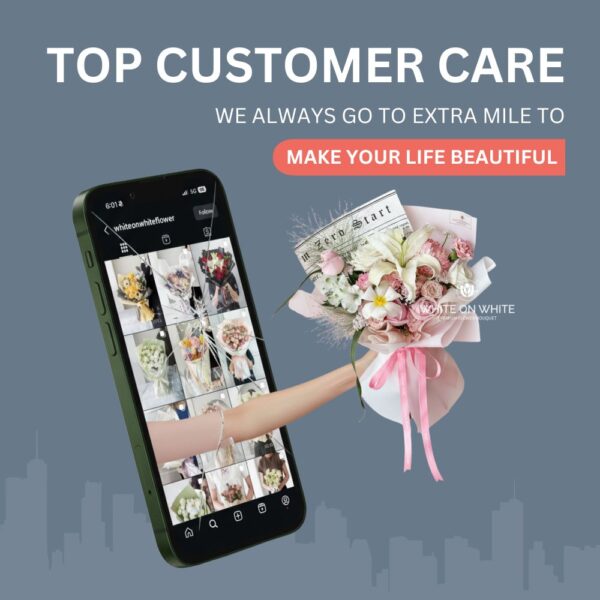 White On White florist best customer service flower shop flower bouquet