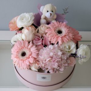 Crepe Box for Birthday, Friendship & Retirement Celebration, retirement flower, arrangements for retirees. floral box and basket