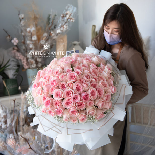 About Love Bouquet - Premium Roses by White On White