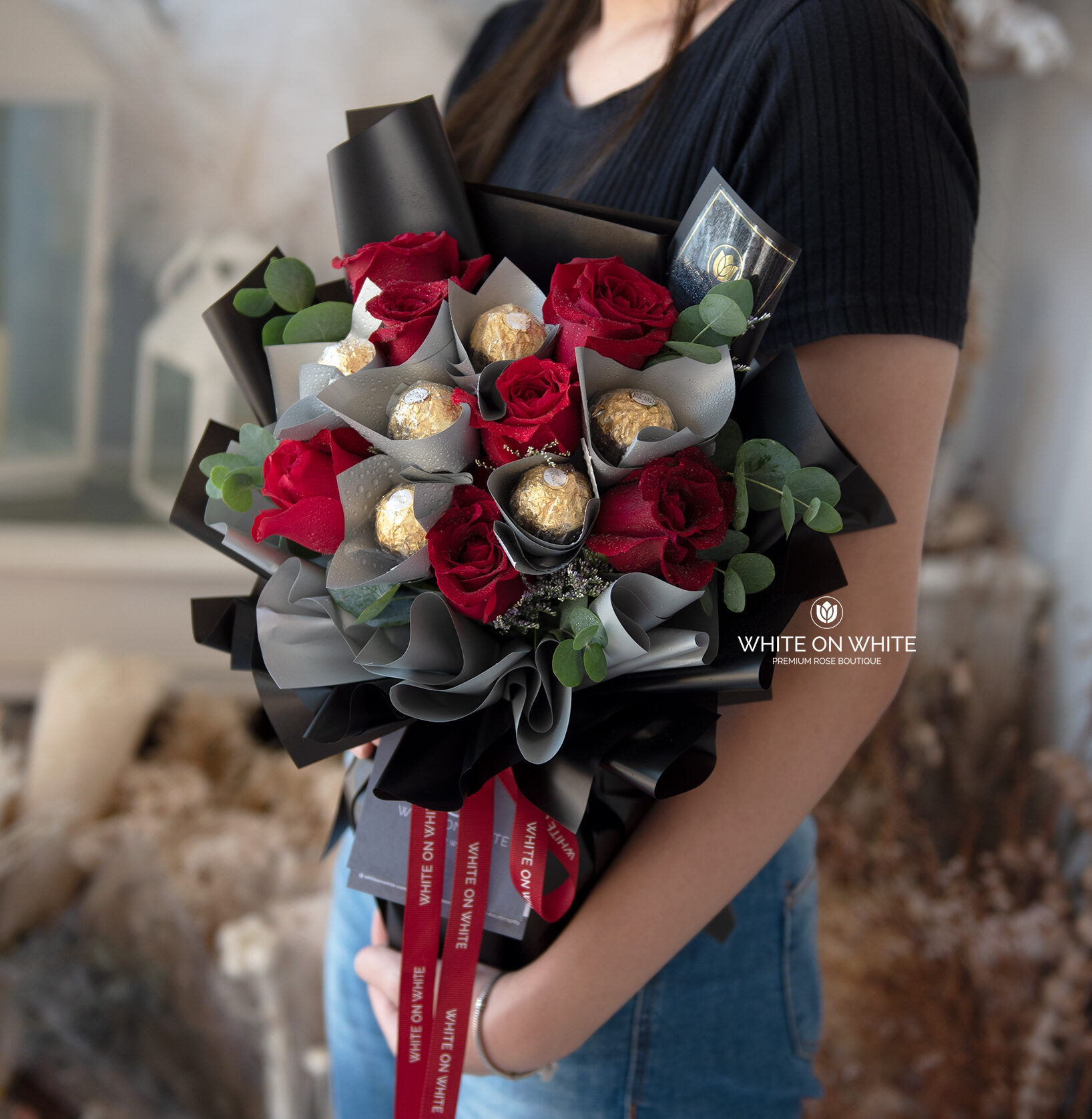 Classic Red Choc Bouquet for Friendship and Graduation Ceremony