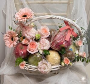 Fruity Paradise Basket for retirement & get well soon occasion, Flowers and Fruit Basket Delivery