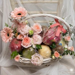 Fruity Paradise Basket for retirement & get well soon occasion, Flowers and Fruit Basket Delivery