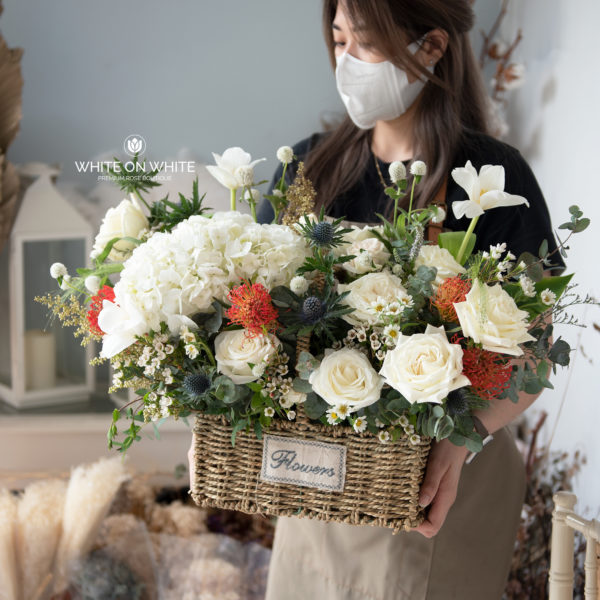 Winter Blossoms Basket -Premium Roses Retirement & Birthday