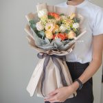 Peachy love bouquet, happy birthday flower bouquet