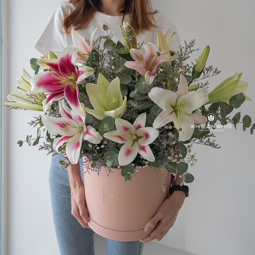 Lily Box Lily Box for Birthday, Friendship & Retirement Occasion, Retirement Flower Arrangements for retirees