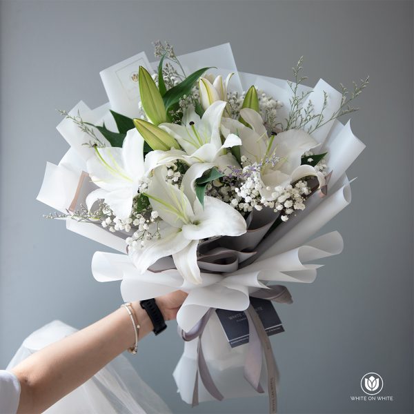 White Lilies bouquet for retirement & friendship
