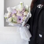 love rush bouquet 9purple), purple flower bouquet, florist singapore, white on white florist